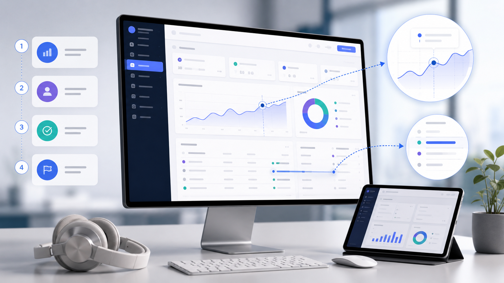 Dashboard LMS con seguimiento, progreso y analítica de aprendizaje.
